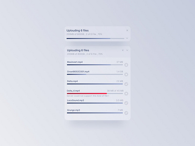 Uploading Process modal app blur clean components downloading modal popup ui uploading webdesign