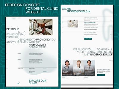 Dental clinic website concept dental dental clinic medical minimalism opal green typography uiux webdesign wowdesign