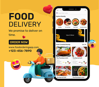 🍔✨ Satisfy Your Cravings with Food Delivery App ✨🍕 branding design graphic design icon illustration logo typography ui ux vector