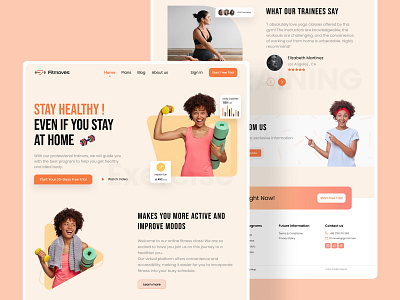 Fitness Class Landing page concept design dribbble exercise figma fitness home page interface landing page product design sport ui uidesign uiux uiuxdesign ux visual web web design website