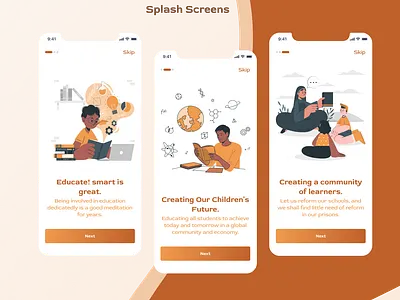Splash Screens UI | Mobile App UI app app ui branding design graphic design illustration logo mobile app ui motion graphics splash screen ui splash screens ui user interface vector
