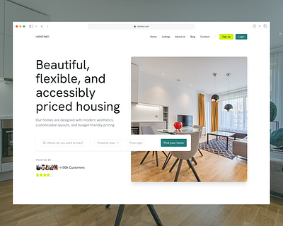 Real Estate Hero Section app design product design ui ux