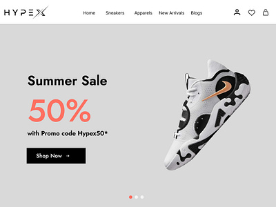 Hypex Clothing - Website UI Design clothing dynamicdesign ecommerce landingpage ui website websiteclothing websiteuiux