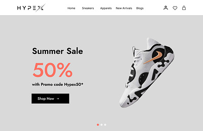 Hypex Clothing - Website UI Design clothing dynamicdesign ecommerce landingpage ui website websiteclothing websiteuiux
