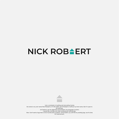 NICK ROBAERT LOGO branding business logo company logo contractor logo design graphic design home logo logo logo design minimal minimalist logo