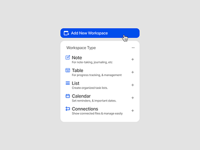 Workspace Type app bar calendar clean components design design system figma landing page light mode list minimalist modal sidebar task ui ui design ui kit widget workspace