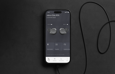 Jabra clean design headphones interface minimal scandinavian ui