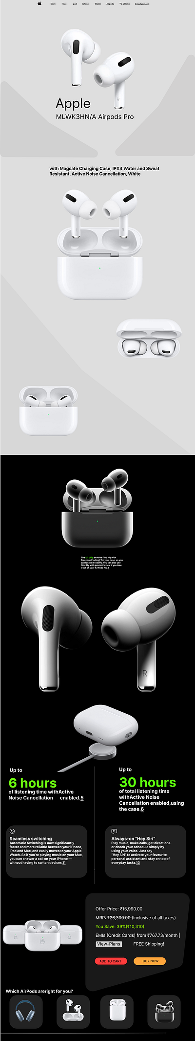 Apple Airpods Web Design... branding figma ui ui ux ux webdesign