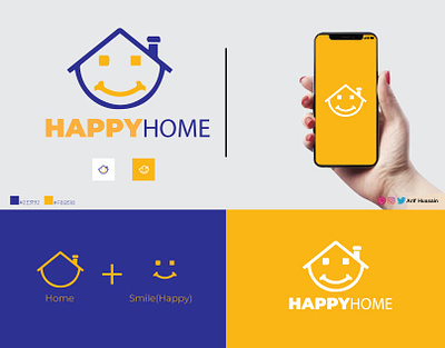 Happy Home brand brand identiy graphic design happy home home logo logo branding logo design visual brand design