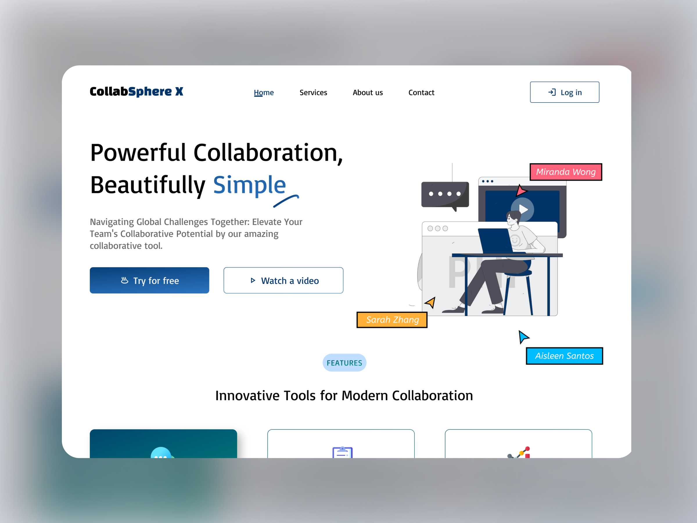 Futuristic Workspace Collaboration Explore heading hr design landing landingpage productdesign saas saas design saas landing page saas website ui ux web design website