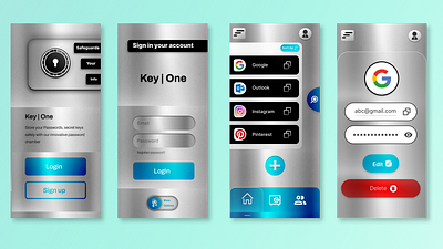 Password Manager App User Flow app graphic design typography ui user flow ux