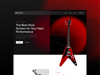 Rock Guitars Landing page design graphic design landing landing page music musical instrument ui ux web website