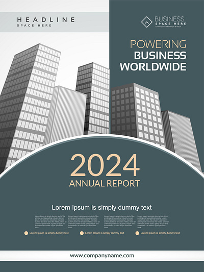 Free vector flat minimal Business annual report minimal