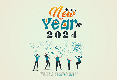 Free vector Happy New Year 2024 holiday background with firewor reveillon