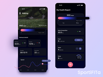 SportiFITa | Health and Sport Tracker dark data health mobile report run sport walk