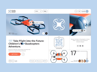 Firefly Drone children design drone fly landing page online store quadcopters remote control startup technology ui ui ux video surveillance web web design