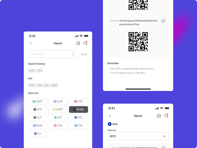 Deposit crypto fintech fintech design product design