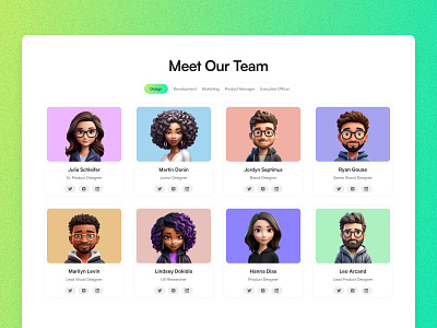 Meet Our Team - (white variant) clean ui design flow base style graphic design minimal design ui ui design ui ux design visual design white variant