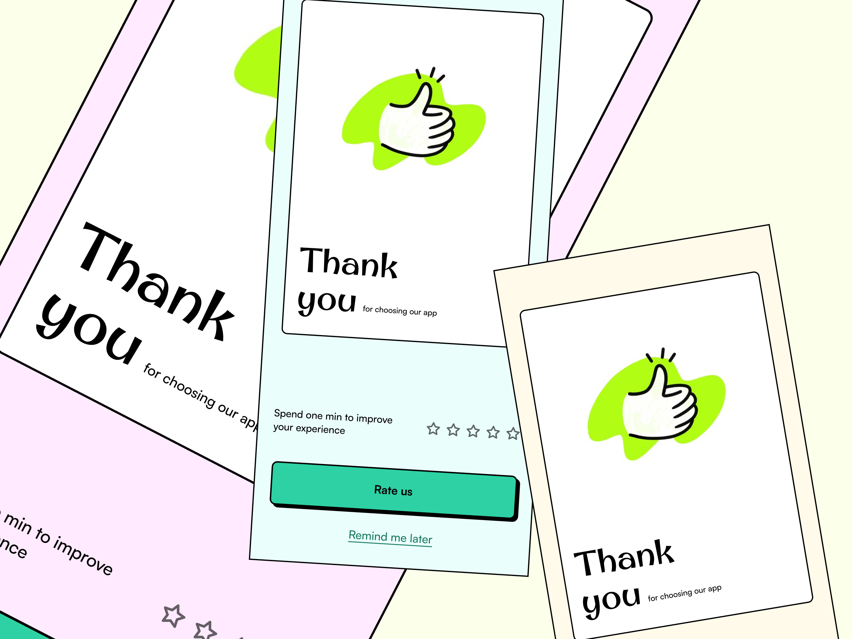 Daily UI - Thank you app daily ui design illustration minimal rating thank you ui ux