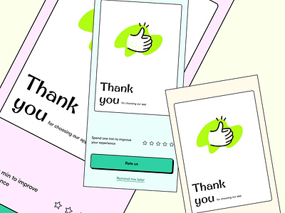Daily UI - Thank you app daily ui design illustration minimal rating thank you ui ux