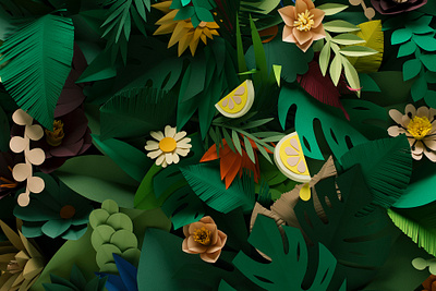 Jungle illustration paperart papercraft papercut paperillustration