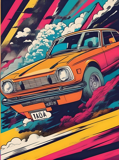 Retro Poster Funky Car animation branding graphic design motion graphics