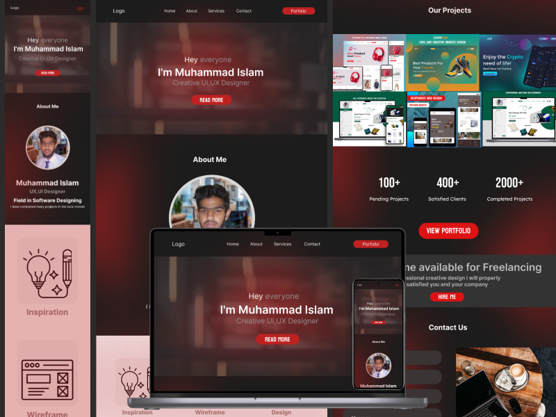 Example of Portfolio Web design fully responsive