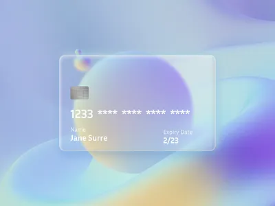 E-Credit Card with Glass Effect card credit card glassmorphism ui