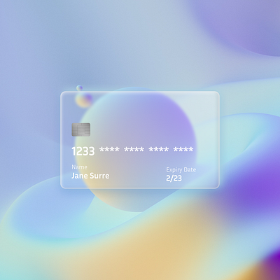 E-Credit Card with Glass Effect card credit card glassmorphism ui