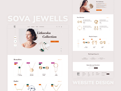 SOVA - Ukrainian jewelry brand website design graphic design uxui design website design