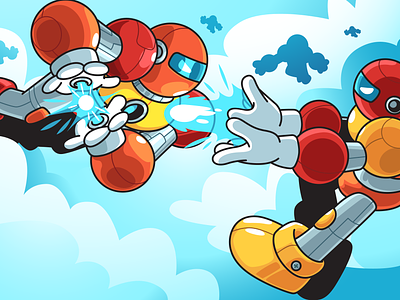 Mech battle. brazil character color design fun illustration logo sao paulo thunder rockets ui