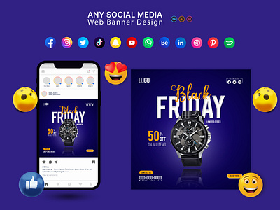 Black Friday Social Media Post Design advertising agency design social social design social media banner social media post web banner