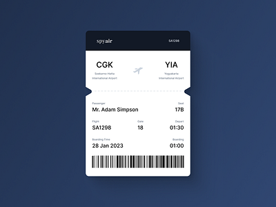 Boarding Pass - Daily UI Challenge #024 024 24 boarding boarding pass card daily ui dailyui design ui ui reference