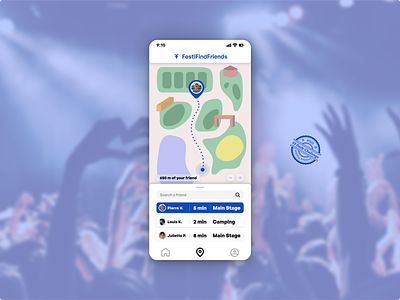 Location Tracker - UX/UI Design daily ui dailyui dailyui20 festival figma findme location location tracker mobile app product design tracker tracker location ui uiux uiux design ux uxui