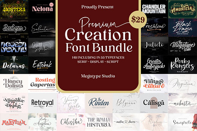 The Premium Creation Font Bundle display font