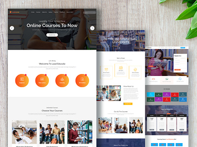 3 Learning landing page educational web landing page learn web modern web online course online education responsive web ui ux
