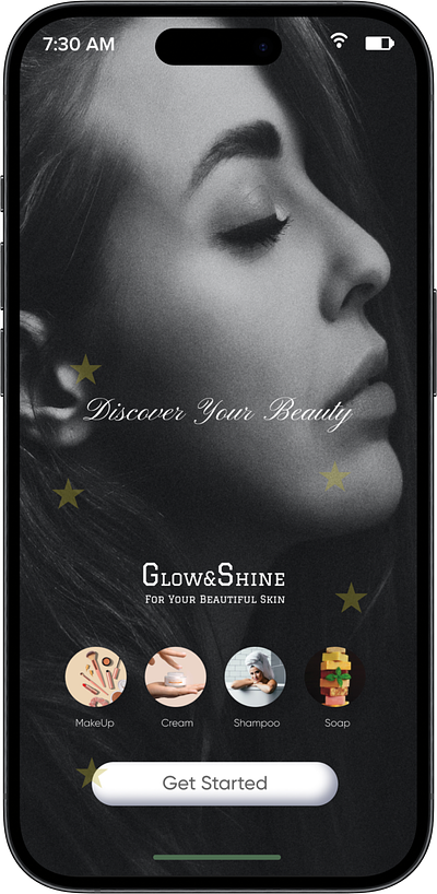 Glow and Shine Mobile Ui Shopping App app branding cosmetic shopping app design graphic design illustration logo shopping app ui ux vector webui