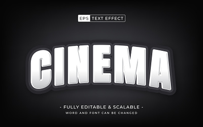 Cinema editable text effect vector design background cinema design editable font illustration lettering logo logotype modern style text text effect ui vector