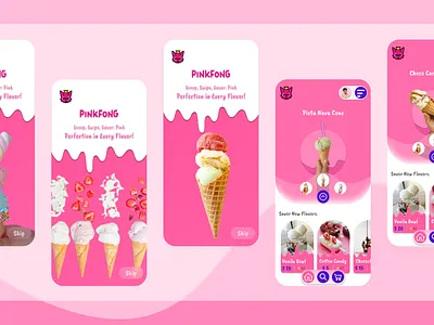 IceCream Parlour Mobile App animation figma icecream mobileapp prototype ui uiux ux webdesign