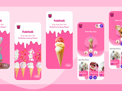 IceCream Parlour Mobile App animation figma icecream mobileapp prototype ui uiux ux webdesign