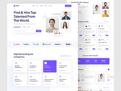 Job Portal Landing Page design agency figma design job job board job board landing page job platfrom job portal job portal landing page landing page landing page design product design ryzin ryzin lab ui ui design ux design visual design web design