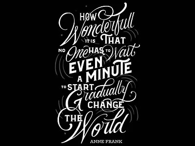 Anne Frank Quote branding compositionlettering drawing handdrawn illustration lettering logo posterdesign typography vintage