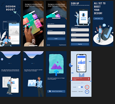 DESIGN BOOST MOBILE APP UI app ui branding design graphic design illustration logo ui ux vecotors vector