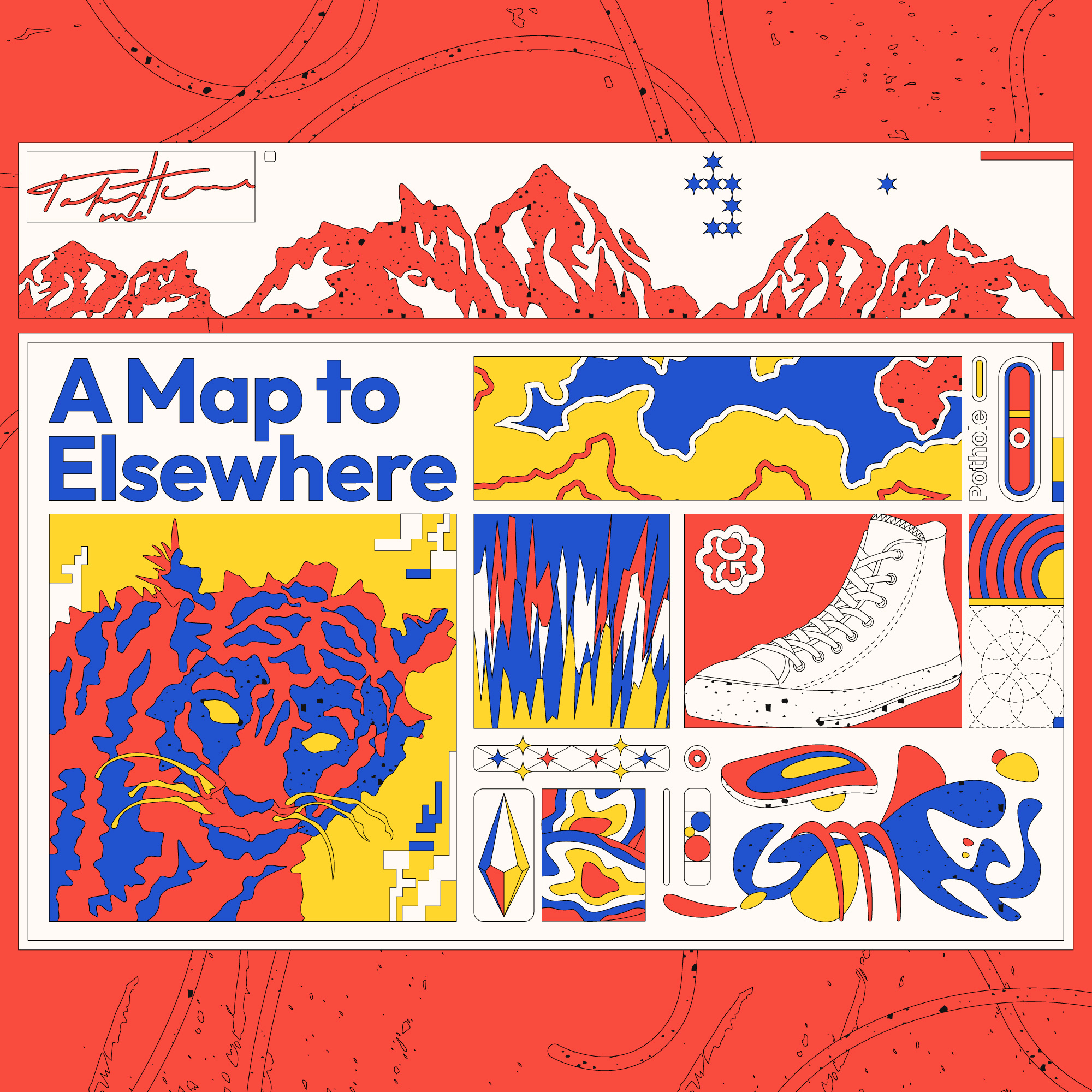 A Map to Elsewhere adventure animal bright color palette color scheme colorful colors design digital art illustration illustrator map nature symbols tiger vector vector art vector illustration vectorart yellow