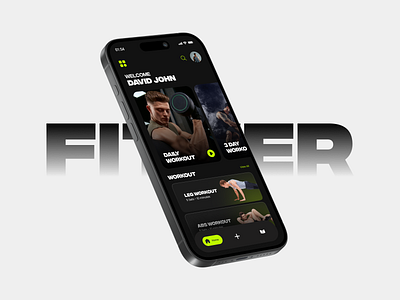 Fitter - Workout App app fitness app graphic design gym gym app home screen login minial ui mobile mobile ui nav bar onboarding profile sign up splash splash screen trending ui ux workout app