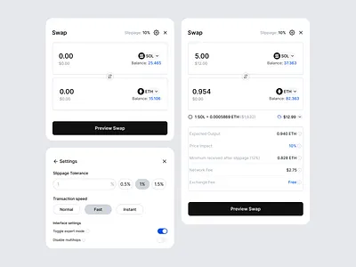 Swap Modal: Light Theme blockchain swap ui web3