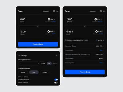 Swap Modal : Dark Mode blockchain dark mode swap ui web3