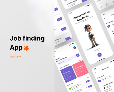 Job finding app | Prototype | UIUX case study color theory concept conceptual iphone jobapp mobile app prototype typography ui ui design ux design