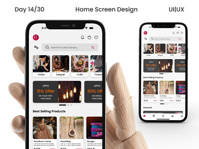 Day 14/30 E-Commerce mobile app Home Screen UI design animation