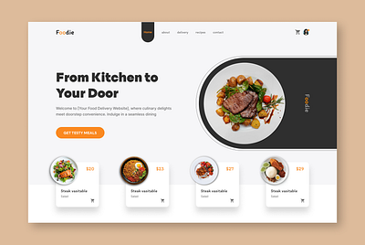Food Website hero section design branding graphic design ui